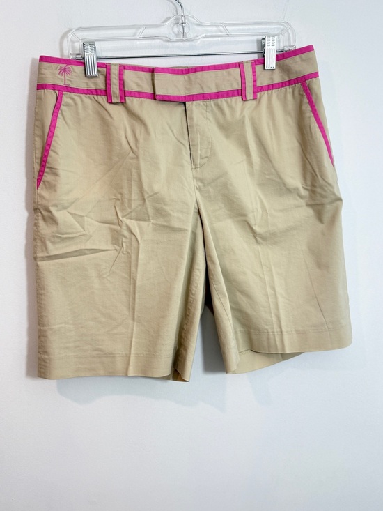 Lilly Pulitzer Pants - Lilly Pulitzer Palm Beach Fit Beige Chino Shorts with Pink Trim